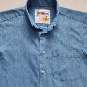 Naked & Famous Denim Shirt Men’s S/P Blue Button Down Made in Canada